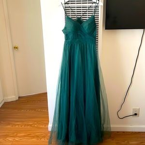 Azazie dark green bridesmaids dress